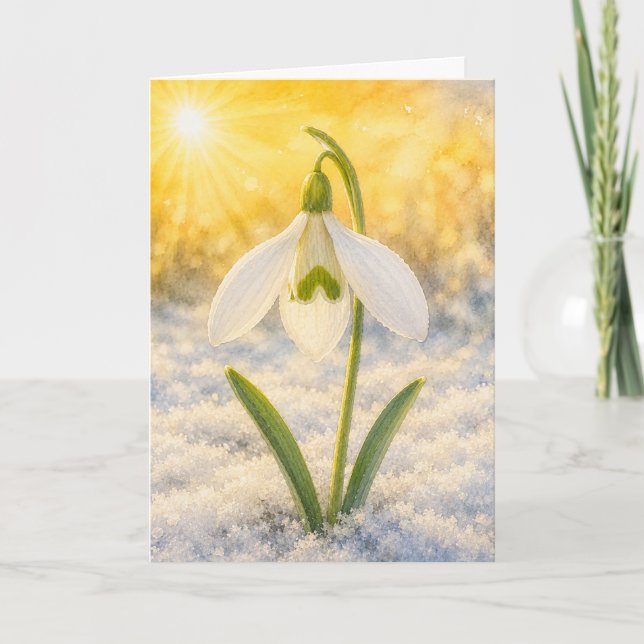 Radiant Petal Series – snowdrop Card (Front)