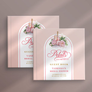 Radiant petals and prosecco blush gold guest book