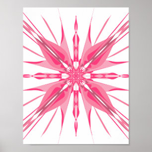 Radiant Pink and Magenta Starburst Abstract Art Poster