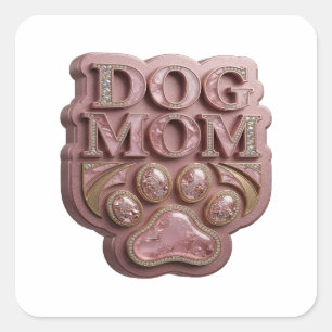 Radiant Pink DOG MOM Sticker Graphic