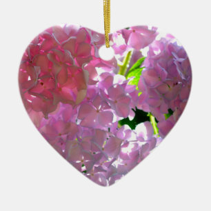 Radiant Pink Hydrangeas Ceramic Tree Decoration