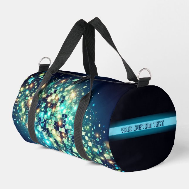 Radiant Pixel Bokeh Duffle Bag (Left Corner)