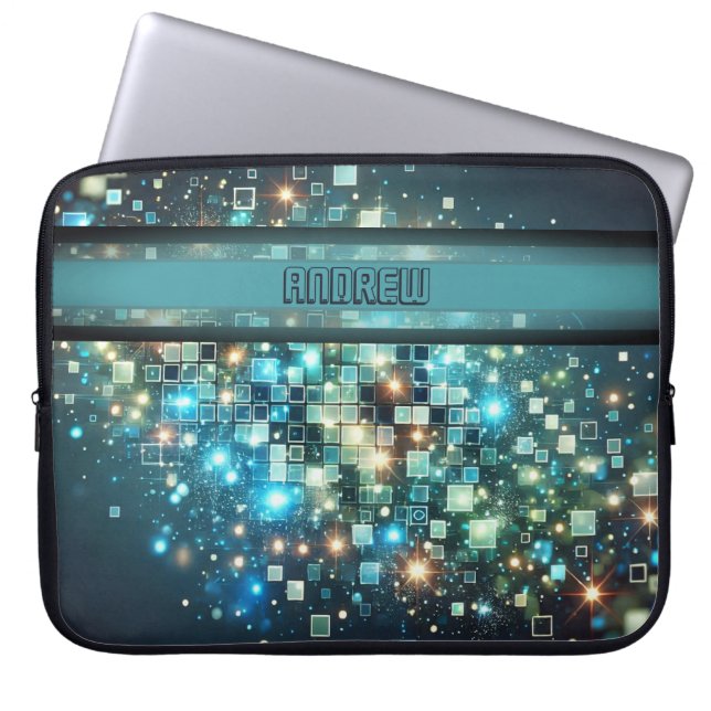 Radiant Pixel Bokeh Laptop Sleeve (Front)