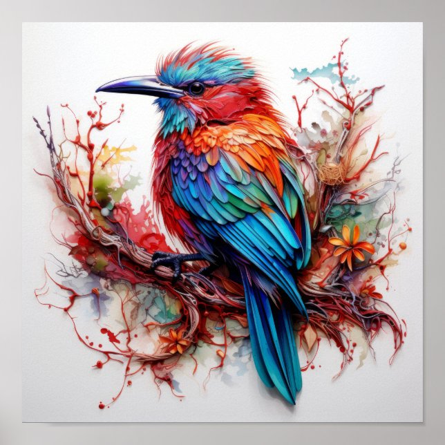 Radiant Plumage: Colourful Avian Elegance Poster (Front)