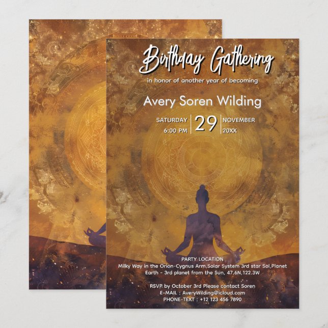 Radiant Presence | Meditation Light Design  Invitation (Front/Back)