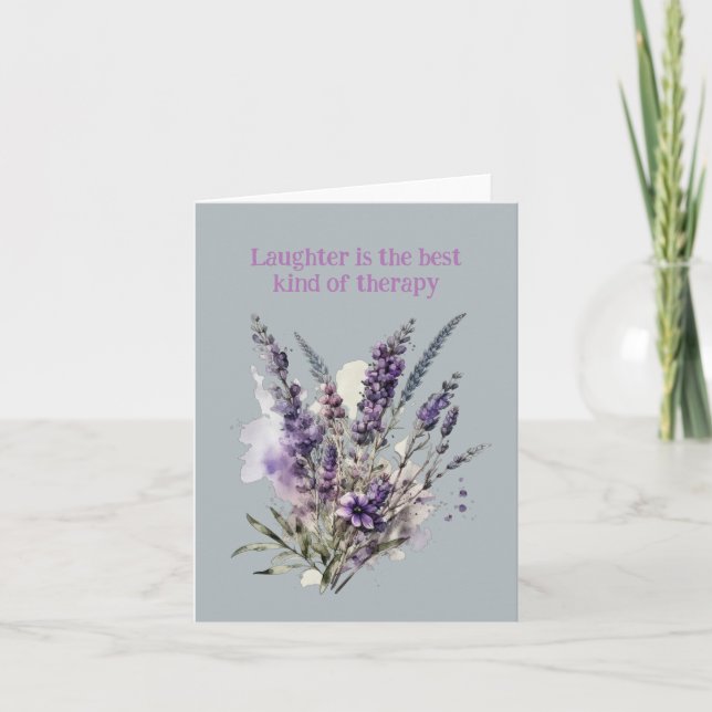 Radiant Purple Blossoms: Blank Floral All Occasion Card (Front)