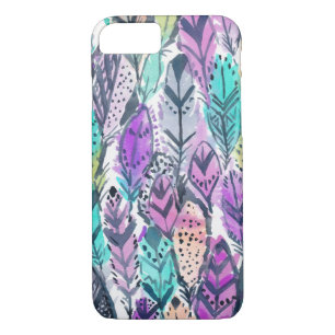 Radiant Purple Boho Feathers iPhone 8/7 Case