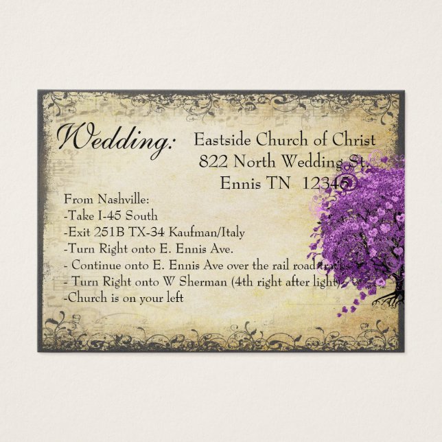 Radiant Purple Heart Leaf Tree Wedding (Front)