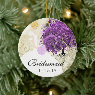 Radiant Purple Heart Leaf Tree Wedding Ceramic Tree Decoration