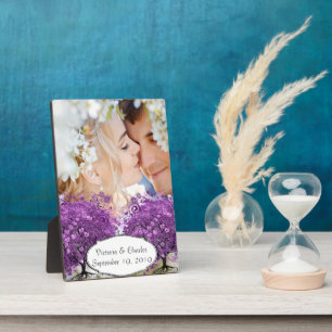 Radiant Purple Heart Leaf Tree Wedding Plaque