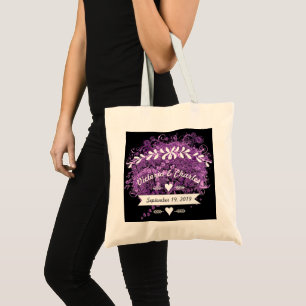 Radiant Purple Heart Leaf Tree Wedding Tote Bag