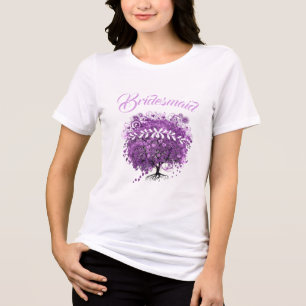 Radiant Purple Heart Leaf Tree Wedding Tri-Blend Shirt