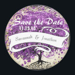 Radiant Purple Romantic Heart Leaf Wedding Magnet<br><div class="desc">Radiant Orchid Heart Leaf Tree Wedding</div>