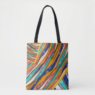Radiant Rainbow Elegance: Stylish Patterned Tote