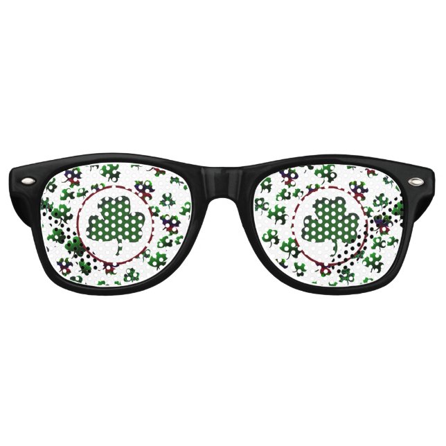 Radiant Rainbow Shamrock Retro Sunglasses (Front)