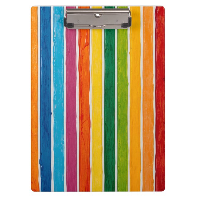 Radiant Rainbow Stripes  Clipboard (Front)
