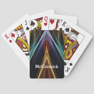 Radiant Rays colorful design with Name Playing Cards