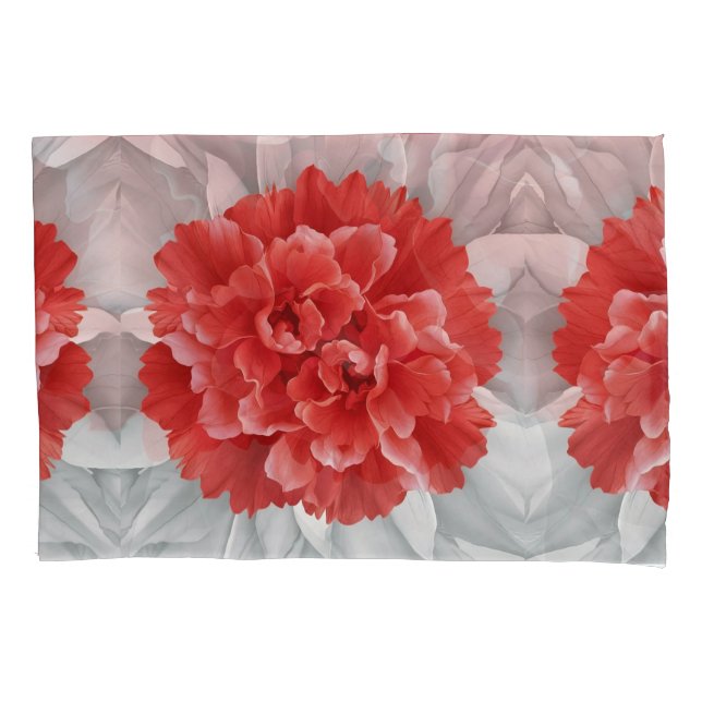 Radiant Red Azalea Botanical Art  Pillowcase (Front)