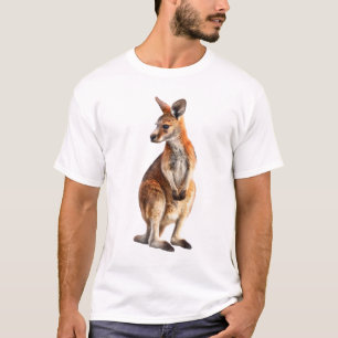 Radiant Red Kangaroo - Luminous Wildlife Art Print T-Shirt