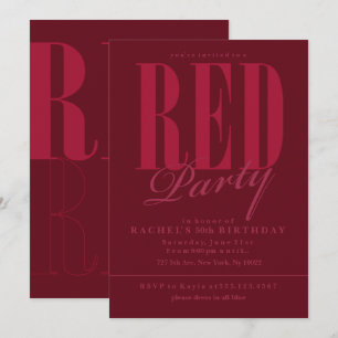 Radiant Red Party Invitations