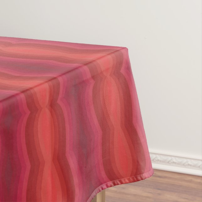 Radiant Reds Carnival Funhouse Distorted Mirror  Tablecloth (In Situ)