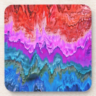 "Radiant Reflection" Colourful Abstract Art  Coaster