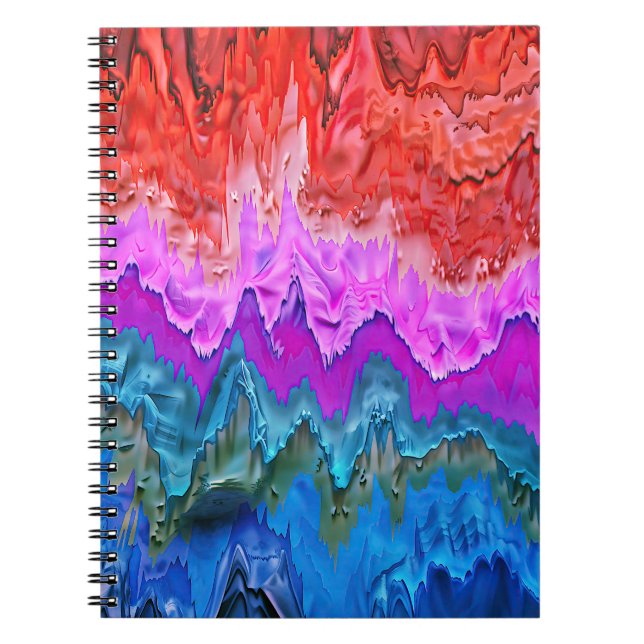 "Radiant Reflection" Colourful Abstract Art  Notebook (Front)