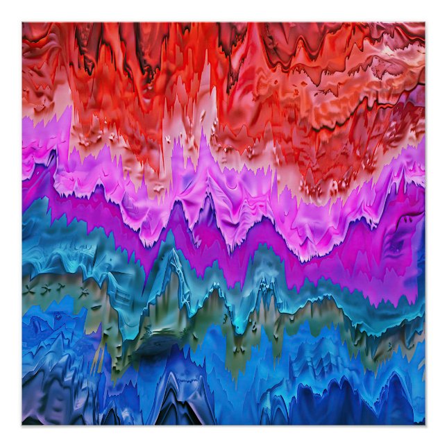 "Radiant Reflection" Colourful Abstract Art  Poster (Front)