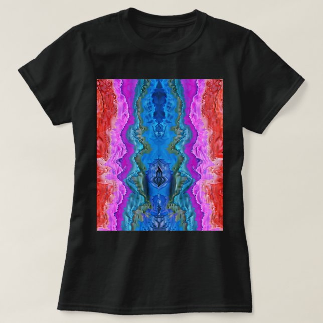 "Radiant Reflection" Colourful Abstract Art  T-Shirt (Design Front)