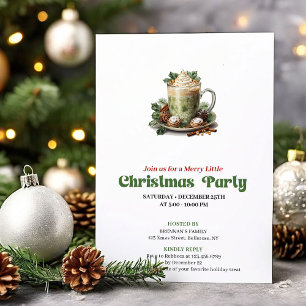 Radiant retro Christmas late coffee party invite