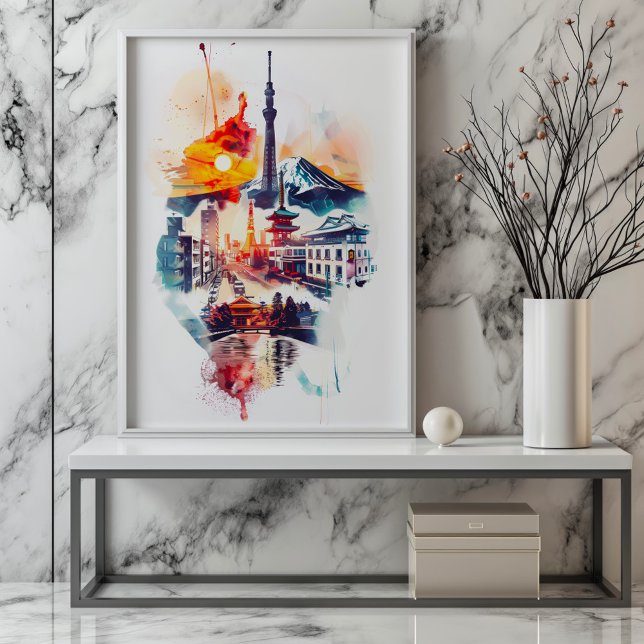 Radiant Rhapsody: Tokyo Tower and Mont Fuji Poster (Creator Uploaded)