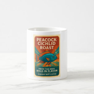 Radiant Rift Roast – Peacock Cichlid Coffee Mug