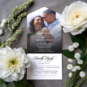 Radiant Romance Photo Wedding All In One Invitation
