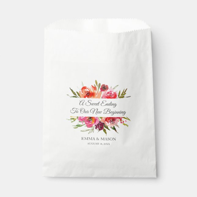 Radiant Romance Wedding Personalised Favour Bag (Front)
