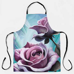 Radiant Roses: Perfectly Pink and Purple Petals Apron