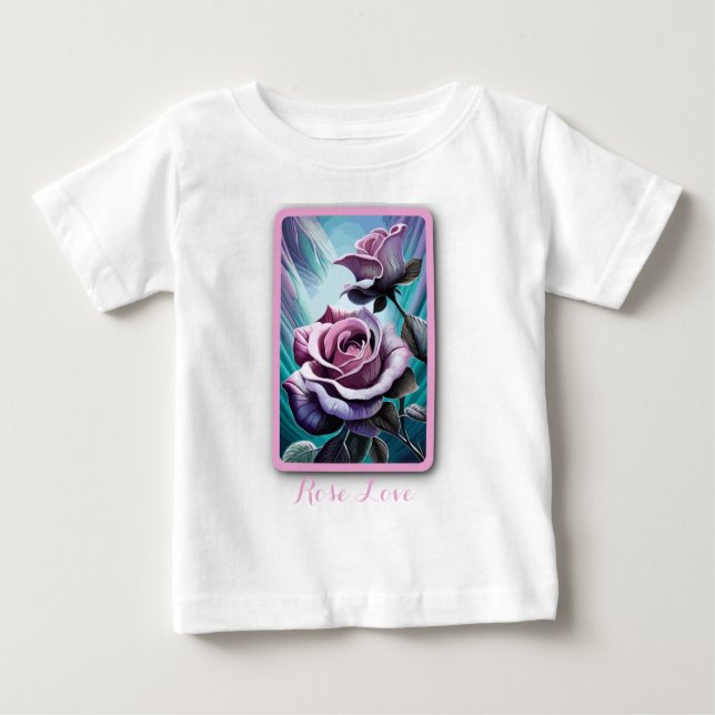 Radiant Roses: Perfectly Pink and Purple Petals Baby T-Shirt (Front)
