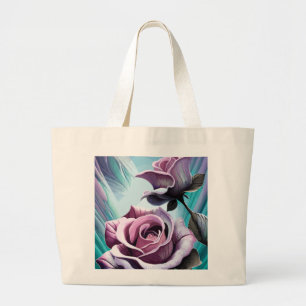 Radiant Roses: Perfectly Pink and Purple Petals Large Tote Bag