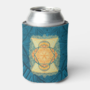 Radiant Sacred Geometry Mandala Can Cooler