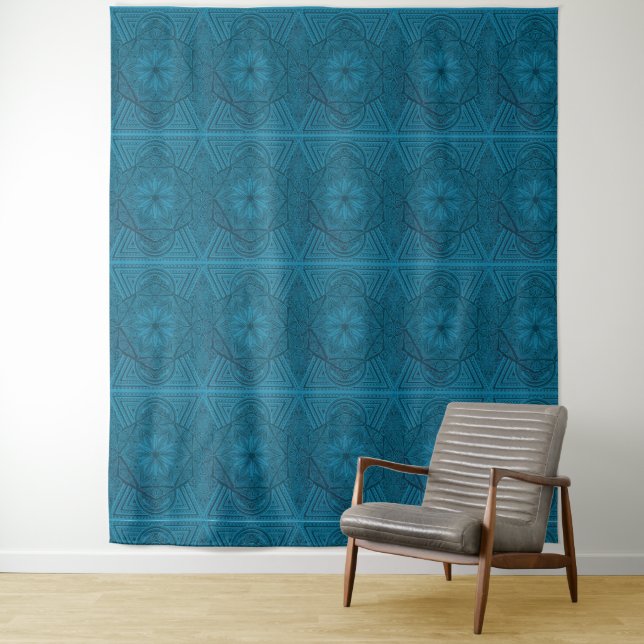Radiant Sacred Geometry Mandala Tapestry (In Situ)