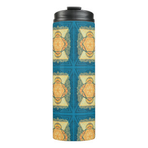 Radiant Sacred Geometry Mandala Thermal Tumbler