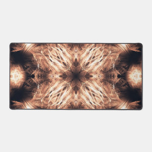 Radiant Sandstone Fractal Mandala Art Desk Mat