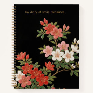 Radiant Satsuki: The Maki-e Style Azalea & Gold Notebook