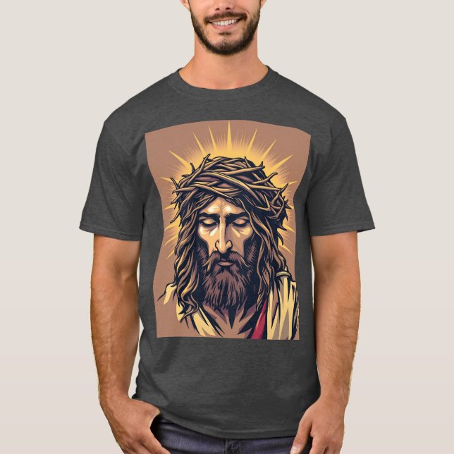 Radiant Saviour: Jesus with Crown of Thorns Tee (Front)