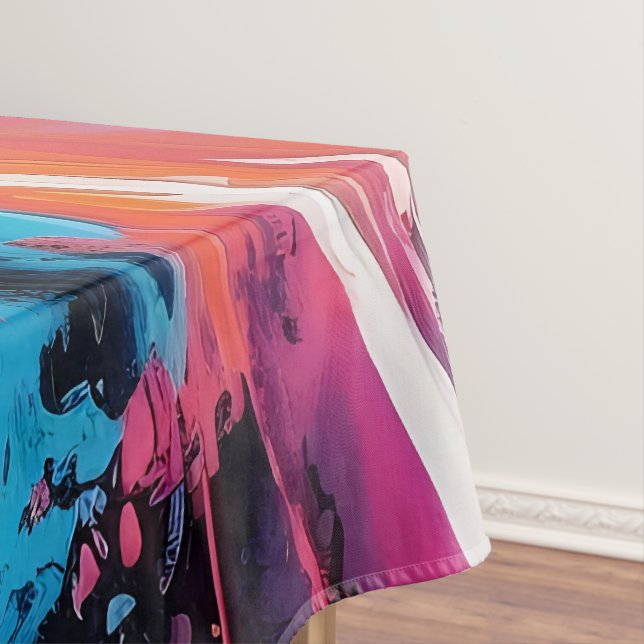 Radiant Serenity: Abstract Sunset Reflections Tablecloth (In Situ)