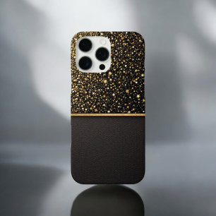 Radiant Shield (Glitter - gold - Leather) iPhone 16 Pro Max Case