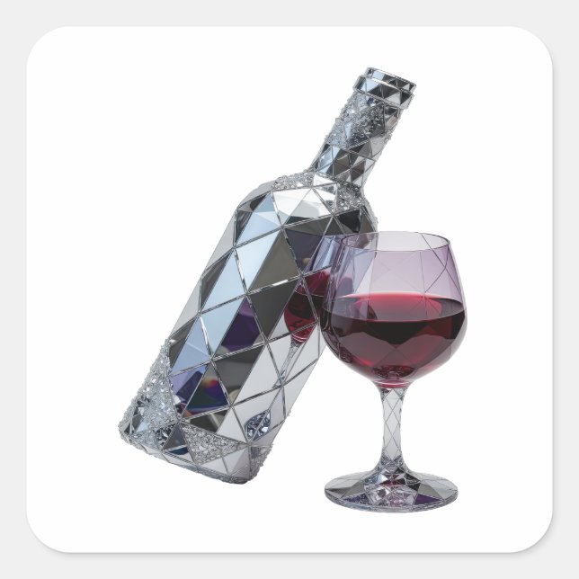 Radiant Silver Abstract Decal Design Square Sticker (Front)