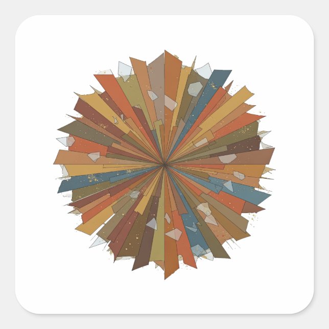 Radiant Silver Abstract Sticker Print (Front)