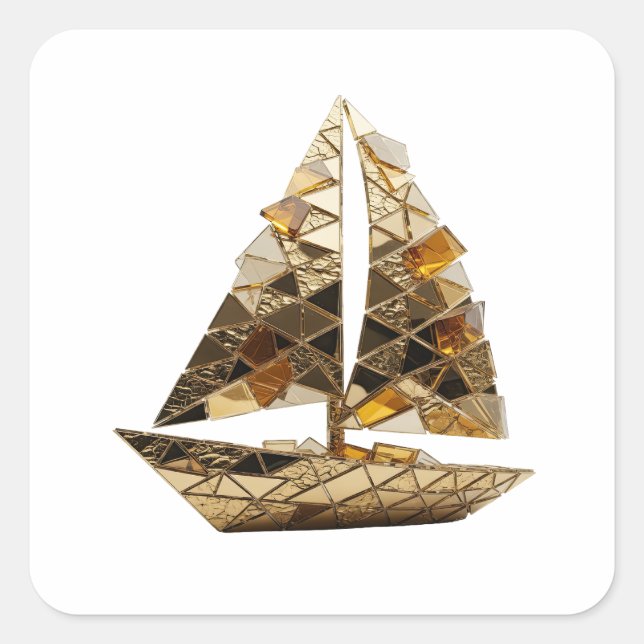 Radiant Silver Abstract Vinyl Style Square Sticker (Front)