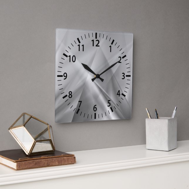 Radiant Silver Modernist Wall Clock (Office)