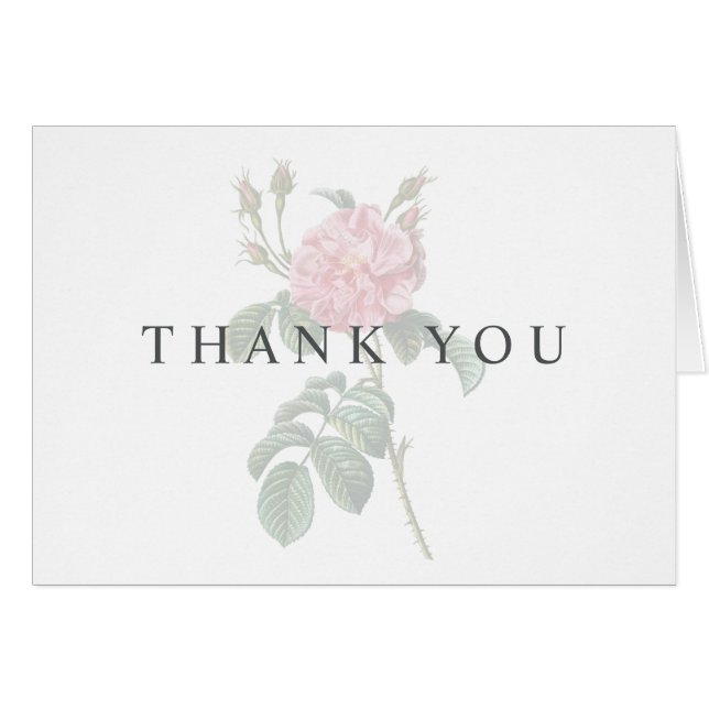 Radiant Single Rose Floral  Thank You (Front Horizontal)